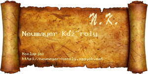 Neumayer Károly névjegykártya